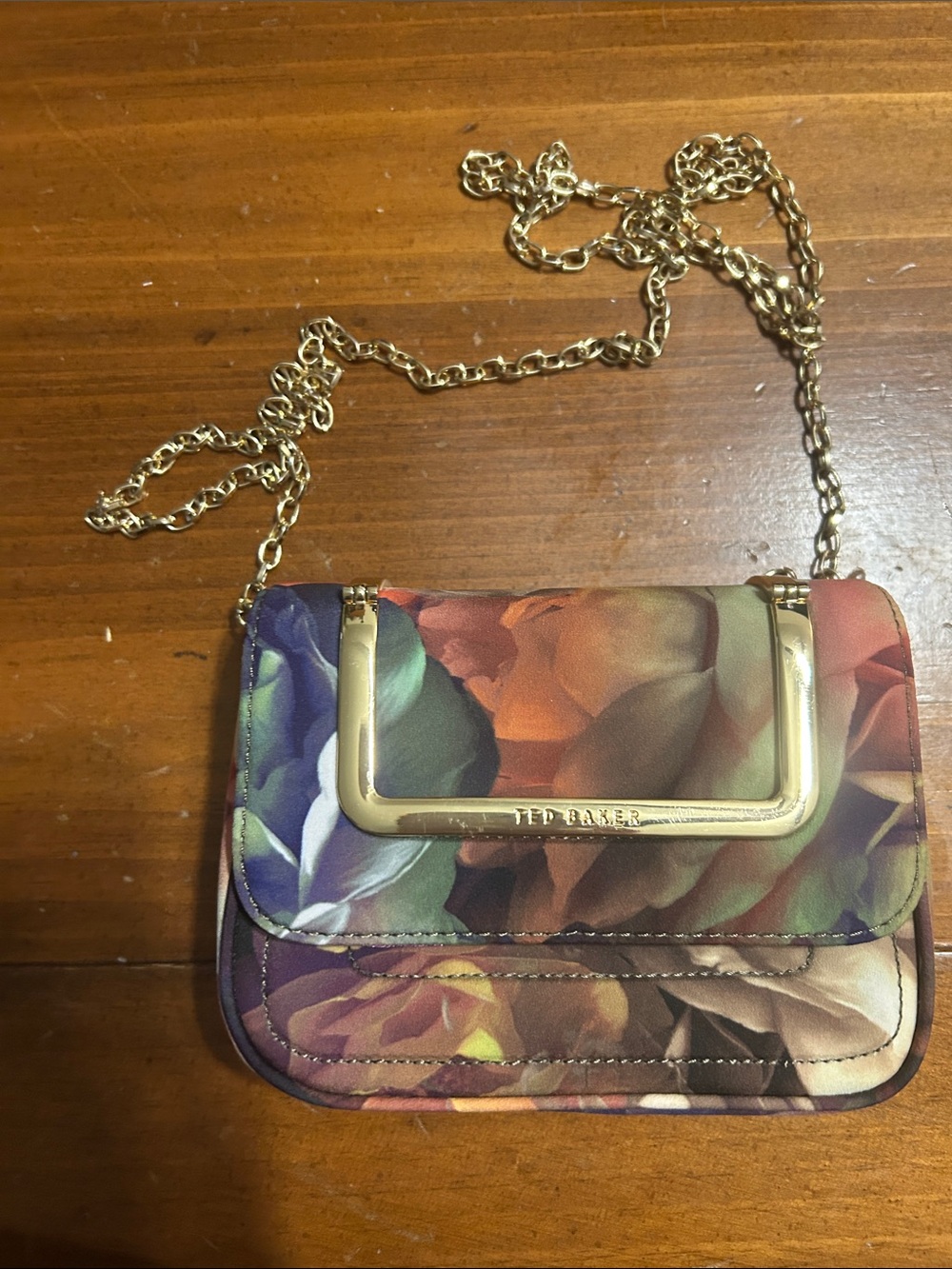 Ted Baker Floral Mini Bag with Gold Accent